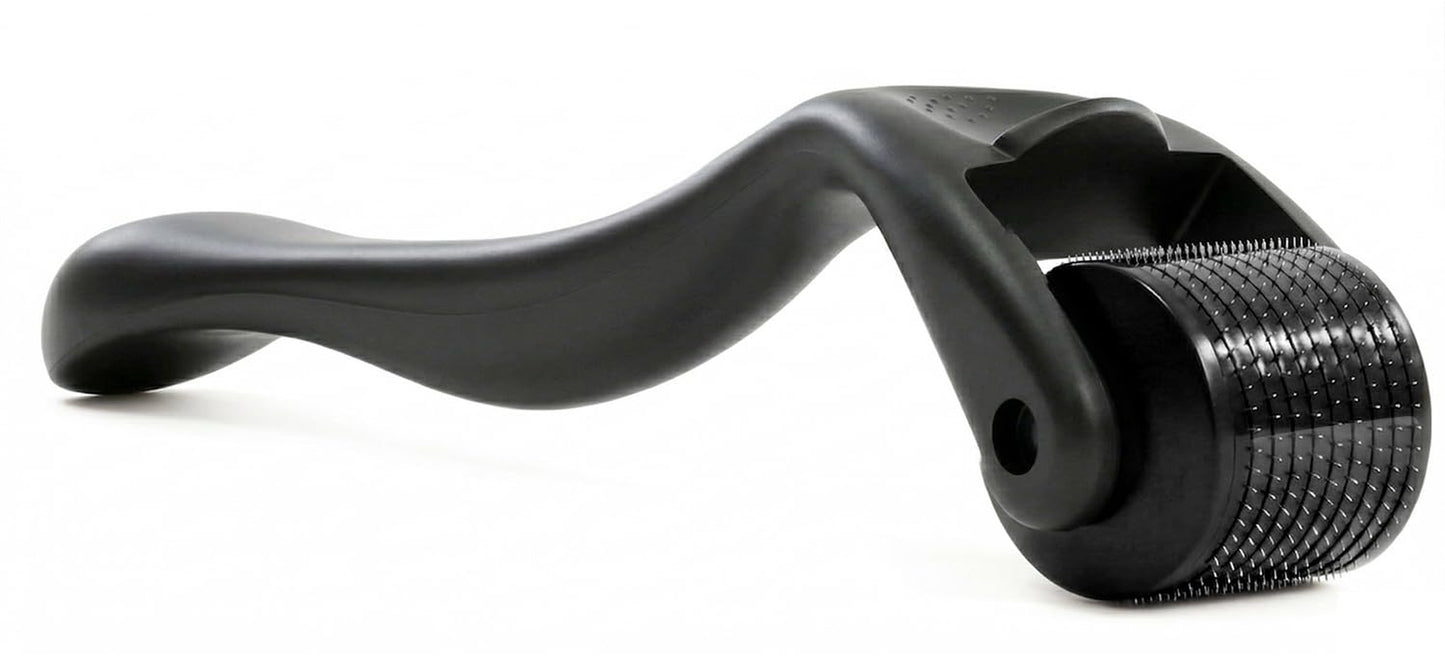Derma Roller Personal Care Beauty Tool - Cosmetic Titanium Microneedles Roller for Men Women (All Black)