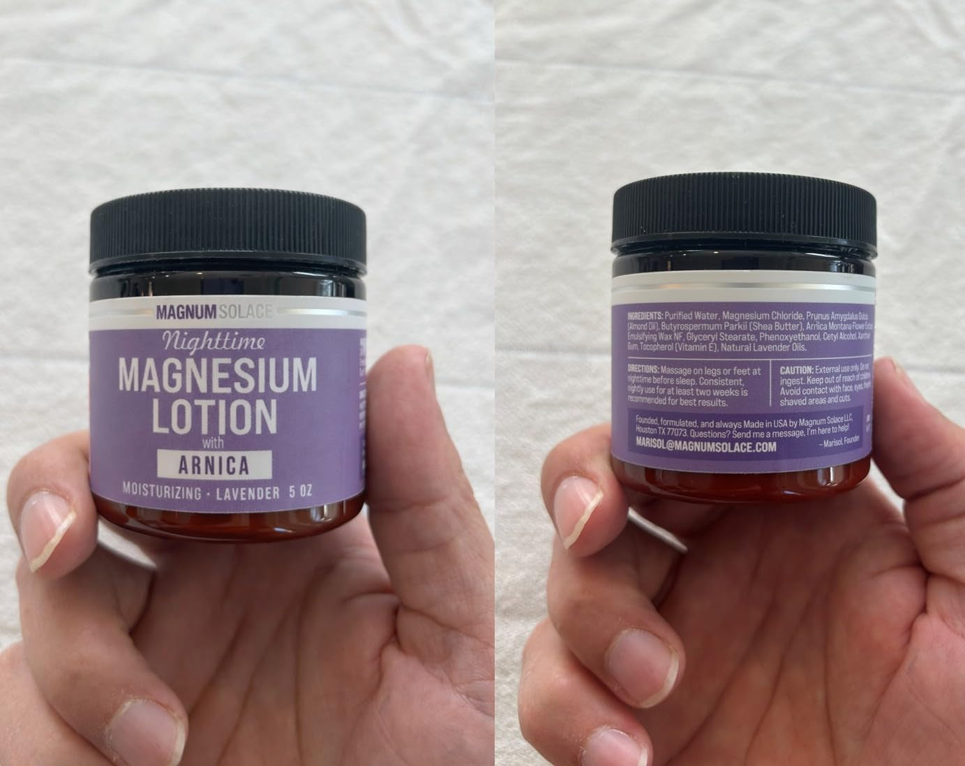 Nighttime Magnesium Lotion with Arnica – Highly Concentrated Magnesium for Muscles & Joints – Apply to Legs or Feet before Bed – Skin-Friendly