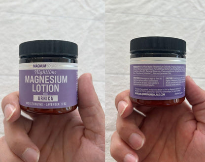 Nighttime Magnesium Lotion with Arnica – Highly Concentrated Magnesium for Muscles & Joints – Apply to Legs or Feet before Bed – Skin-Friendly