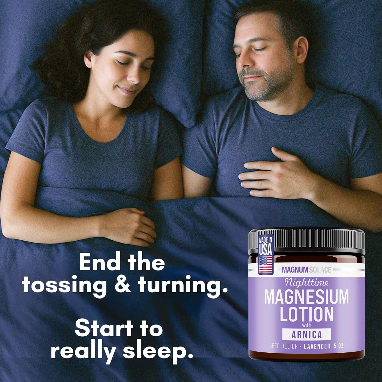 Nighttime Magnesium Lotion with Arnica – Highly Concentrated Magnesium for Muscles & Joints – Apply to Legs or Feet before Bed – Skin-Friendly