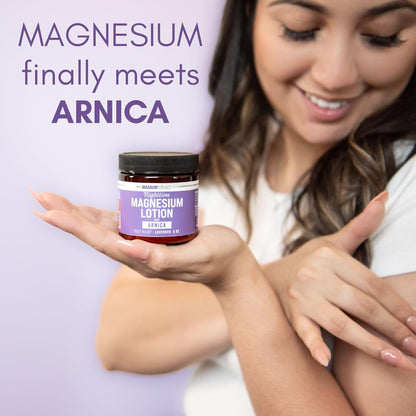 Nighttime Magnesium Lotion with Arnica – Highly Concentrated Magnesium for Muscles & Joints – Apply to Legs or Feet before Bed – Skin-Friendly