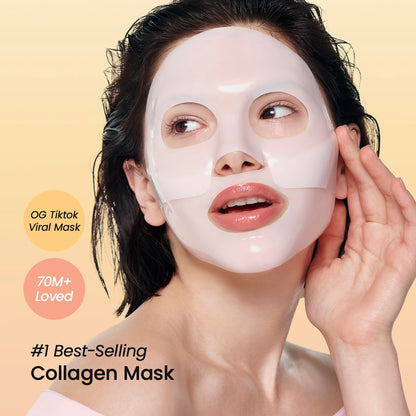 Bio-Collagen Real Deep Mask, Hydrating Overnight Hydrogel Face Mask, Pore Minimizing, Elasticity, Plumping, Travel Essentials & Self Care Gifts for Women, Korean Skin Care | 1.19Oz(34G) X 4Ea