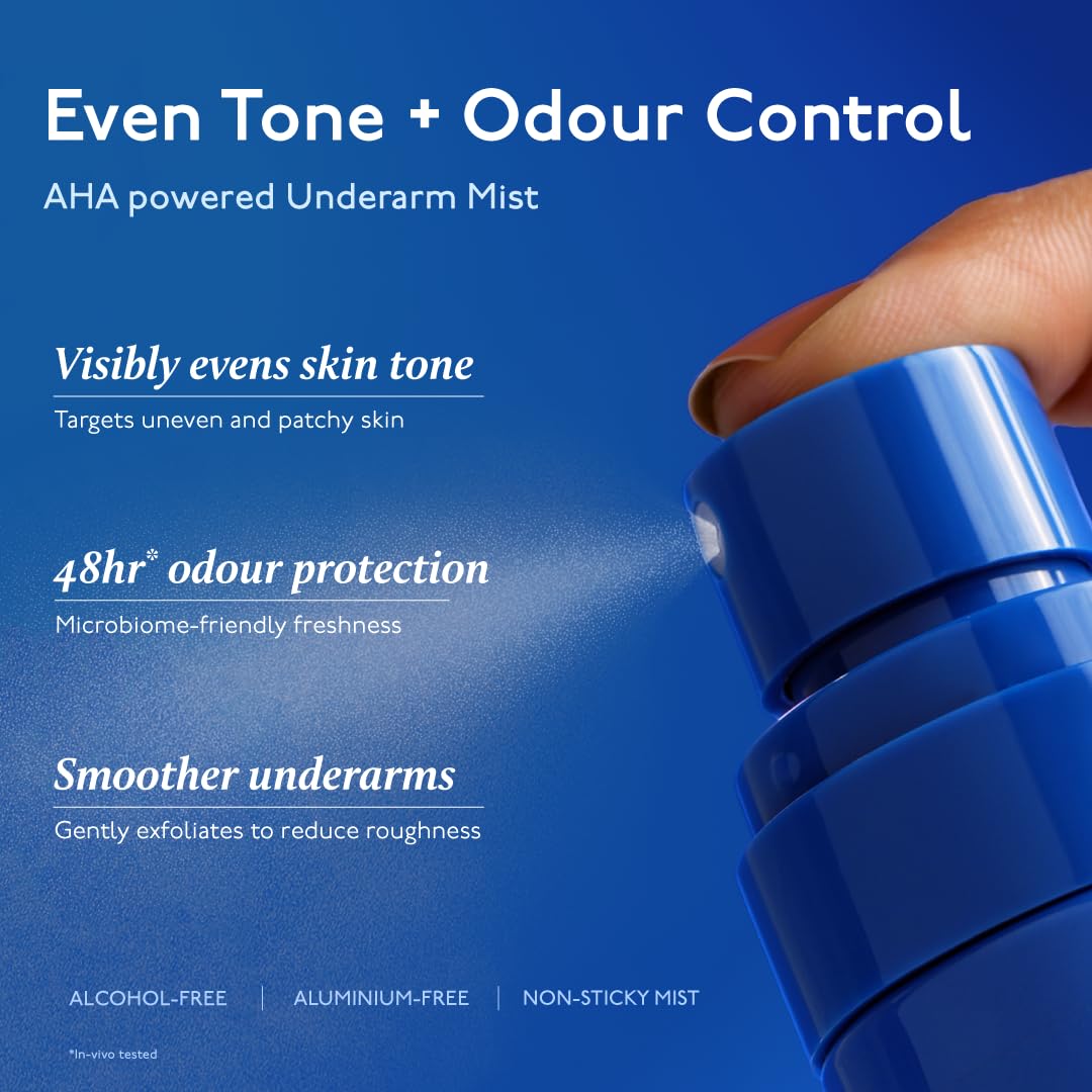Even Tone Mist for Underarms | 7% Glycolic Acid + 3% Lactic Acid & Melame™ | Helps Improve the Appearance of Uneven Tone & Dark Patches | Provides All-Day Freshness | 3.38 Fl Oz