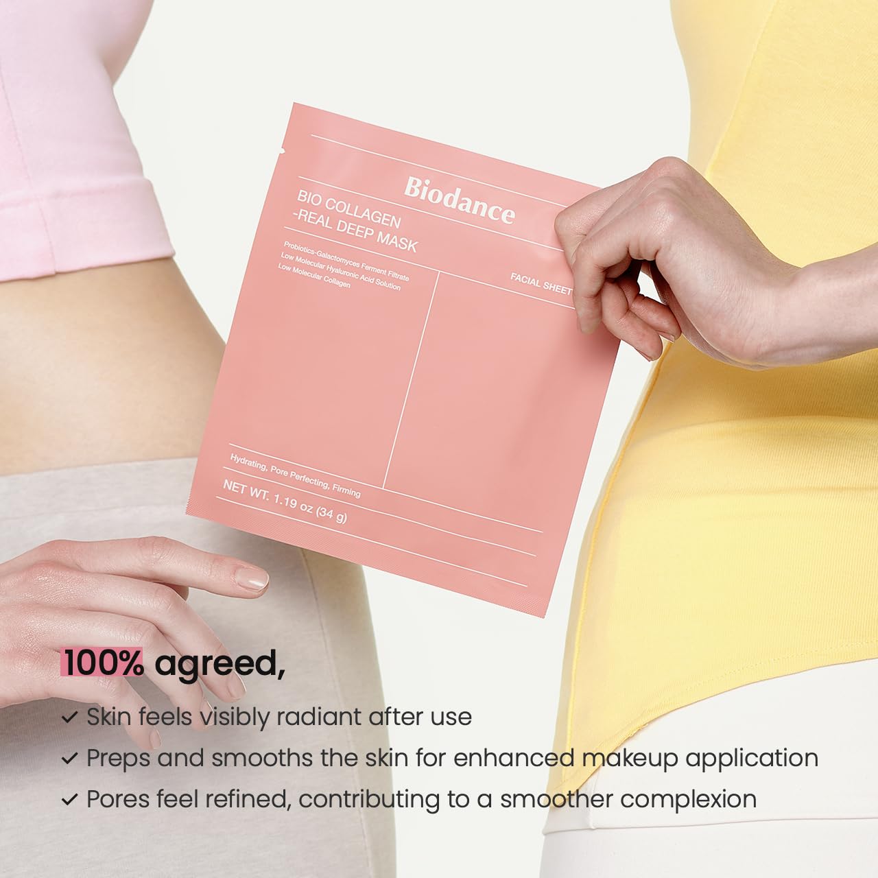 Bio-Collagen Real Deep Mask, Hydrating Overnight Hydrogel Face Mask, Pore Minimizing, Elasticity, Plumping, Travel Essentials & Self Care Gifts for Women, Korean Skin Care | 1.19Oz(34G) X 4Ea