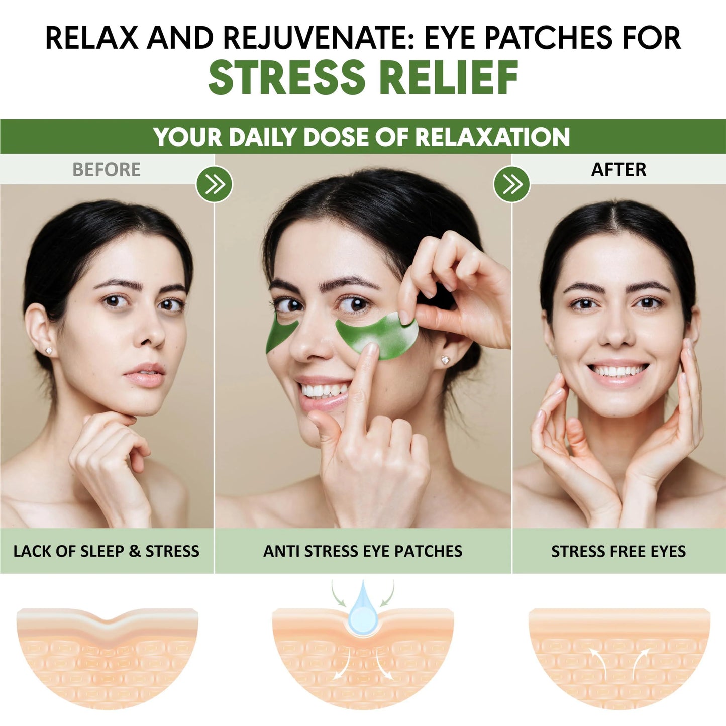 Green Tea Under-Eye Patches — 30 Pairs